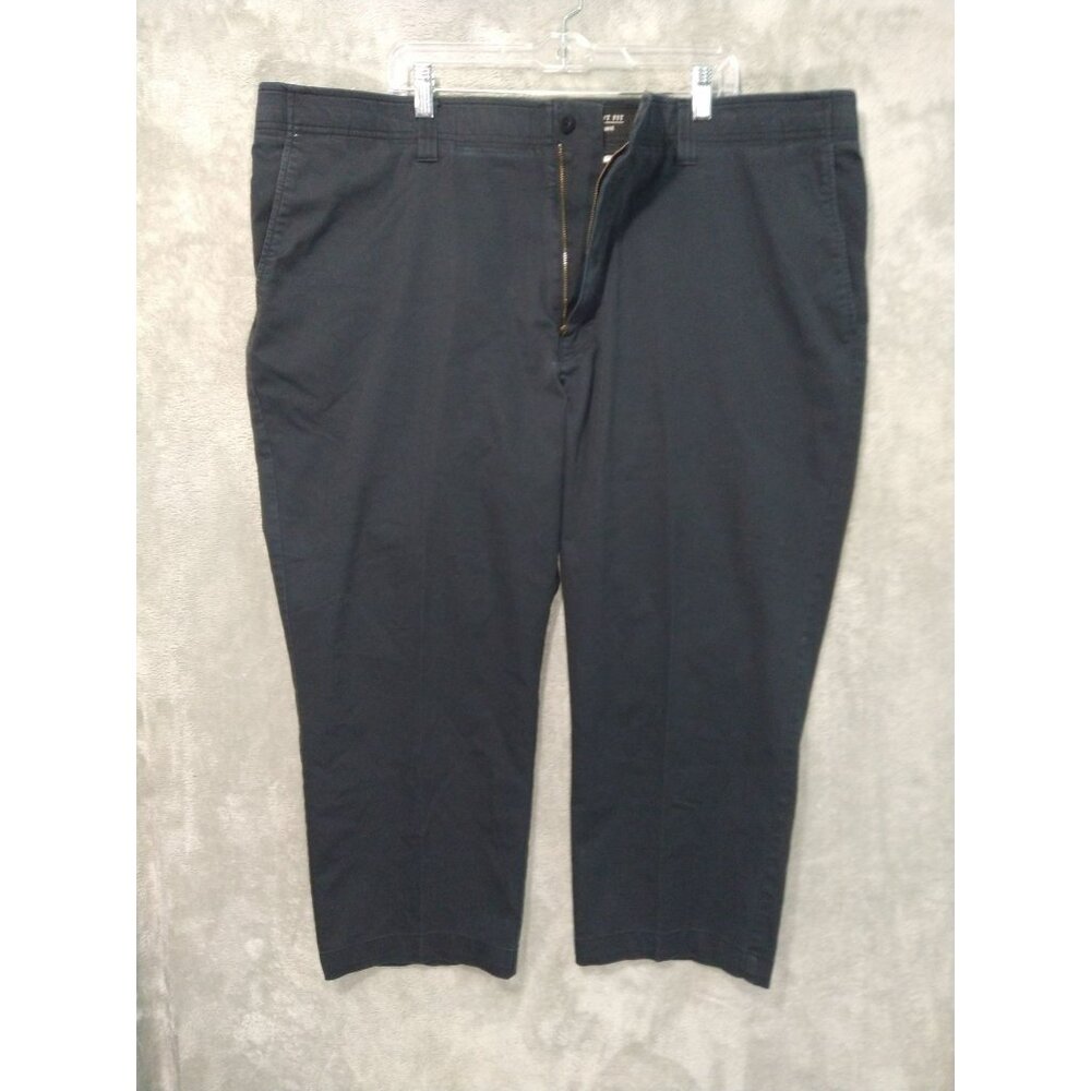 Oak Hill Pants Mens 48x28 Blue Chino Tech Straight Fit Flat Front High Rise